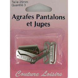 Agrafes plates pour jupe nickel