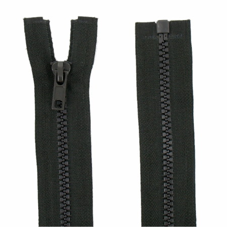 Fermeture zip à glissière en métal longueur 45 cm couleur noir séparable  largeur 3.6 cm zip glissière largeur 7.5 mm